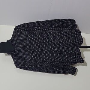 Vintage Guess Black White Polka Dot Button Down Shirt Size Large